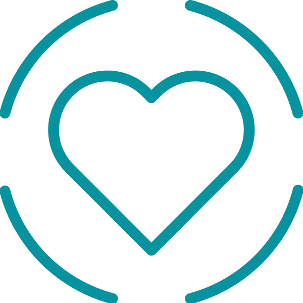 Blue circle heart icon